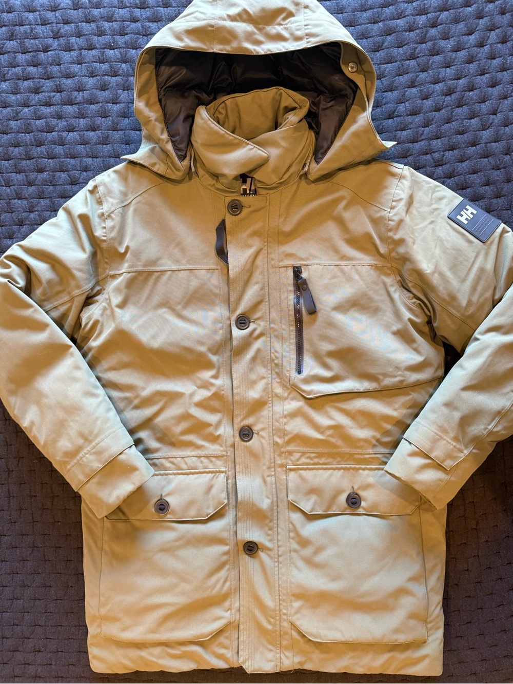 Helly Hansen Olive Green Hooded Puffer Jacket